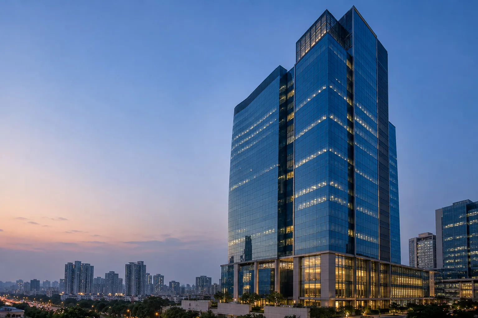 The Wave One tower in Sector 18, Noida, where the corporate office is located