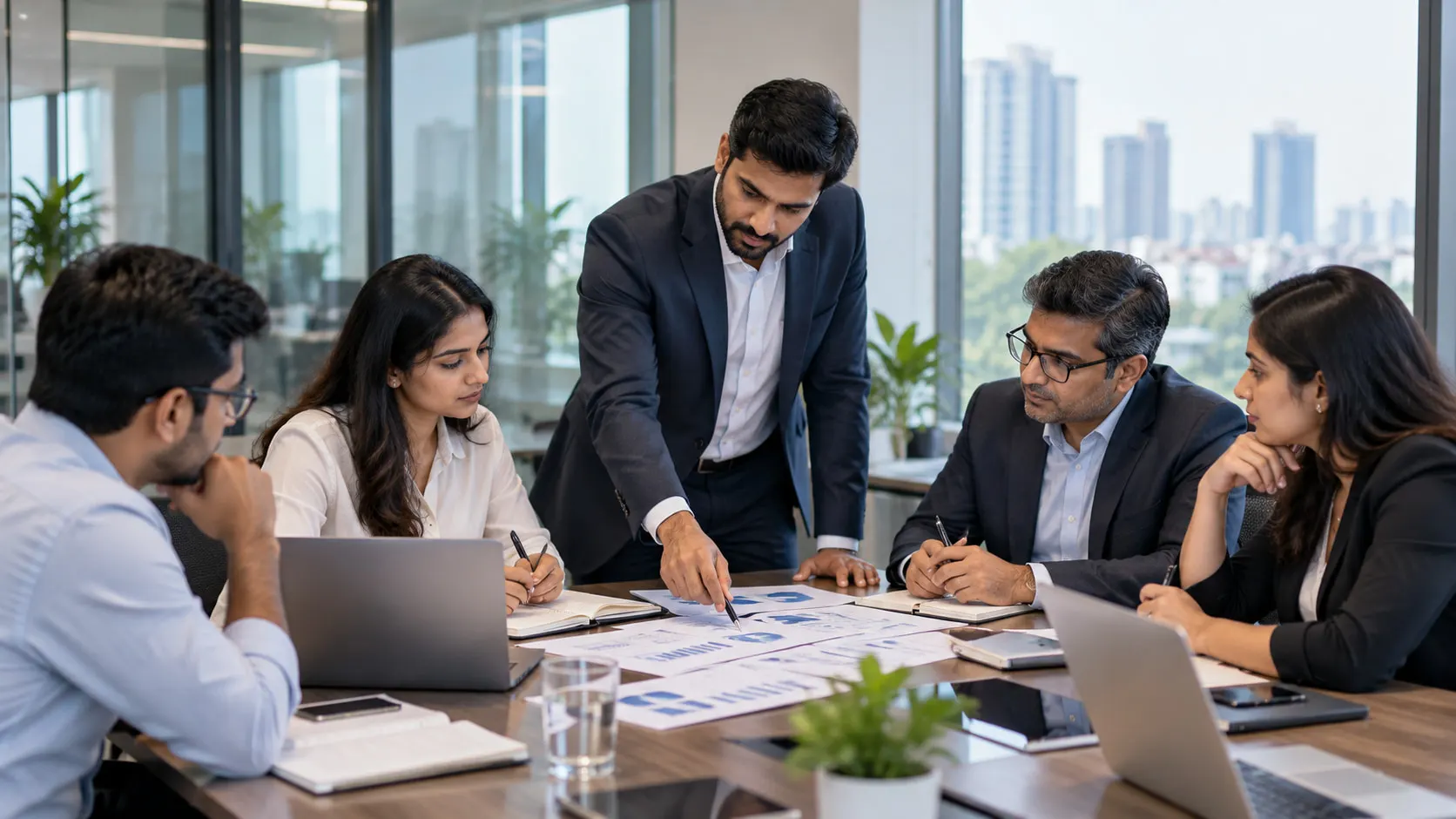 A Devriz Group team in a review meeting