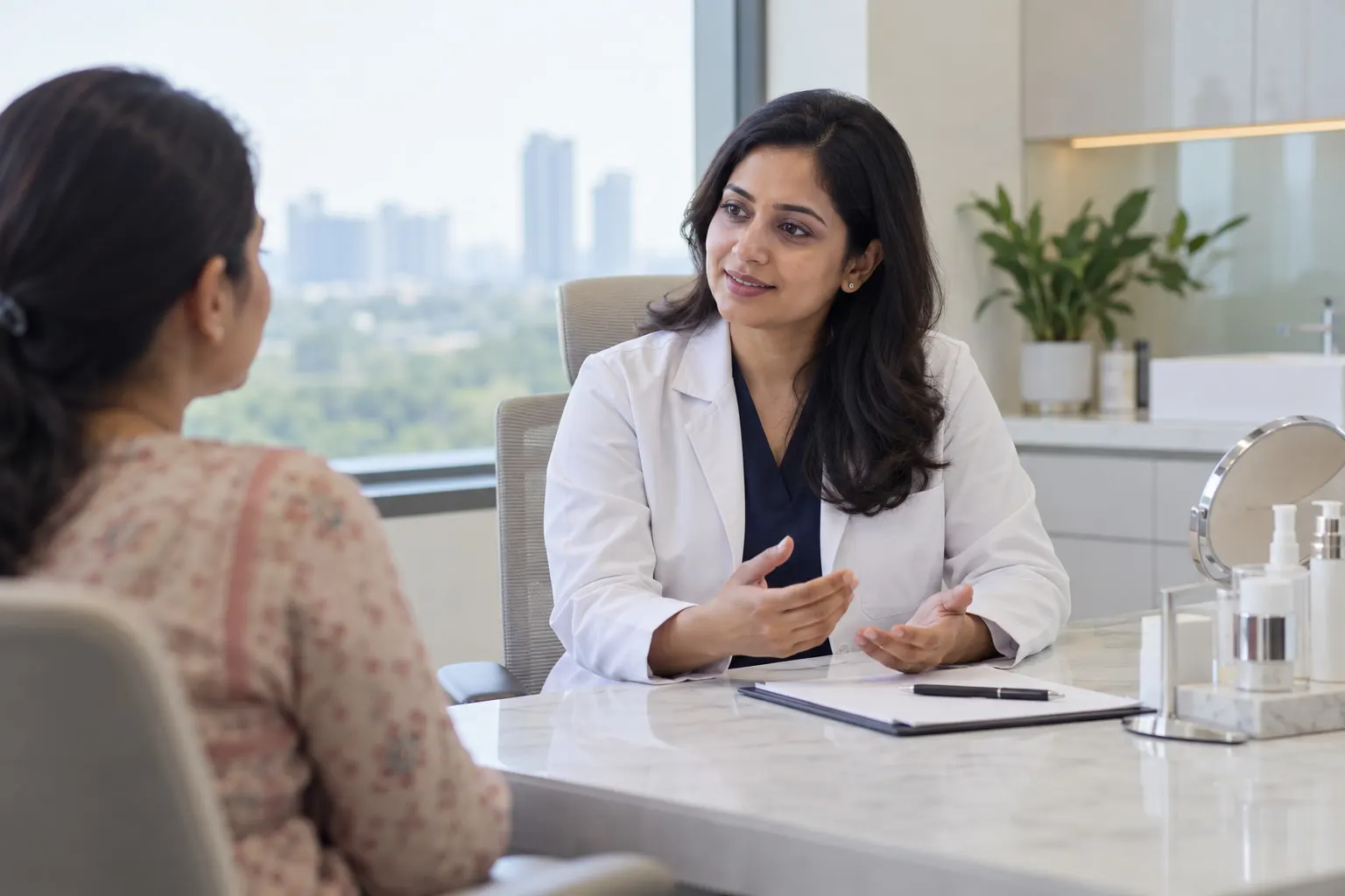 A doctor in consultation with a patient at a Devriz Group clinic